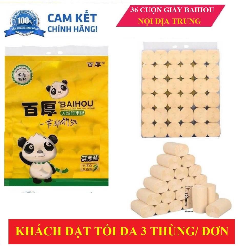 GIẤY VỆ SINH GẤU TRÚC SIPIAO 40 CUỘN / BỊCH 36 CUỘN GIẤY VỆ SINH BAIHOU NỘI ĐỊA TRUNG