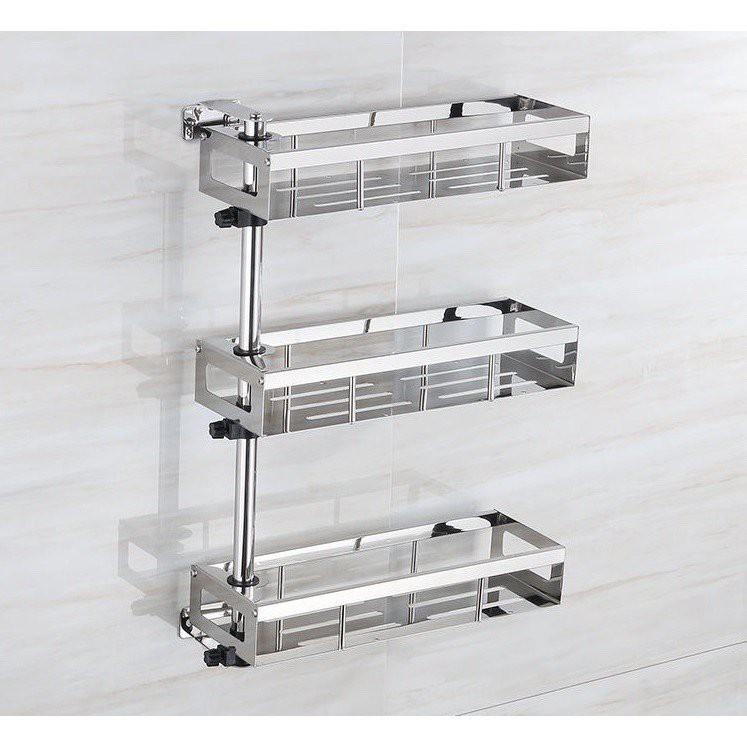 Kệ đựng gia treo tường đa năng 3 tầng - Inox 304