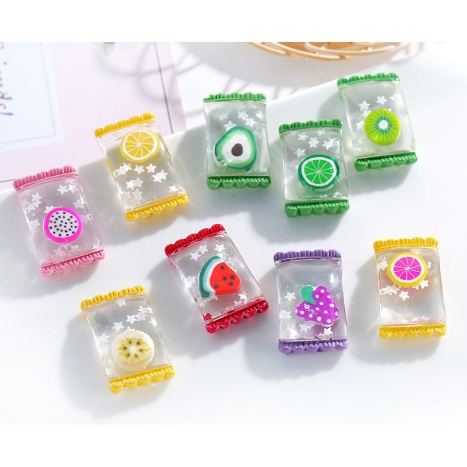 Jibbitz/sticker/charms 3d bánh kẹo hạt cứng