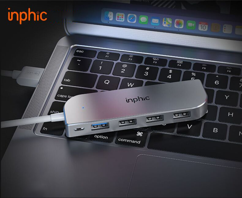 Cổng mở rộng Hub USB INPHIC H6PRO tốc độ cao với 4 cổng USB phù hợp với mọi loại máy tính, laptop, điện thoại - Hàng Chính Hãng