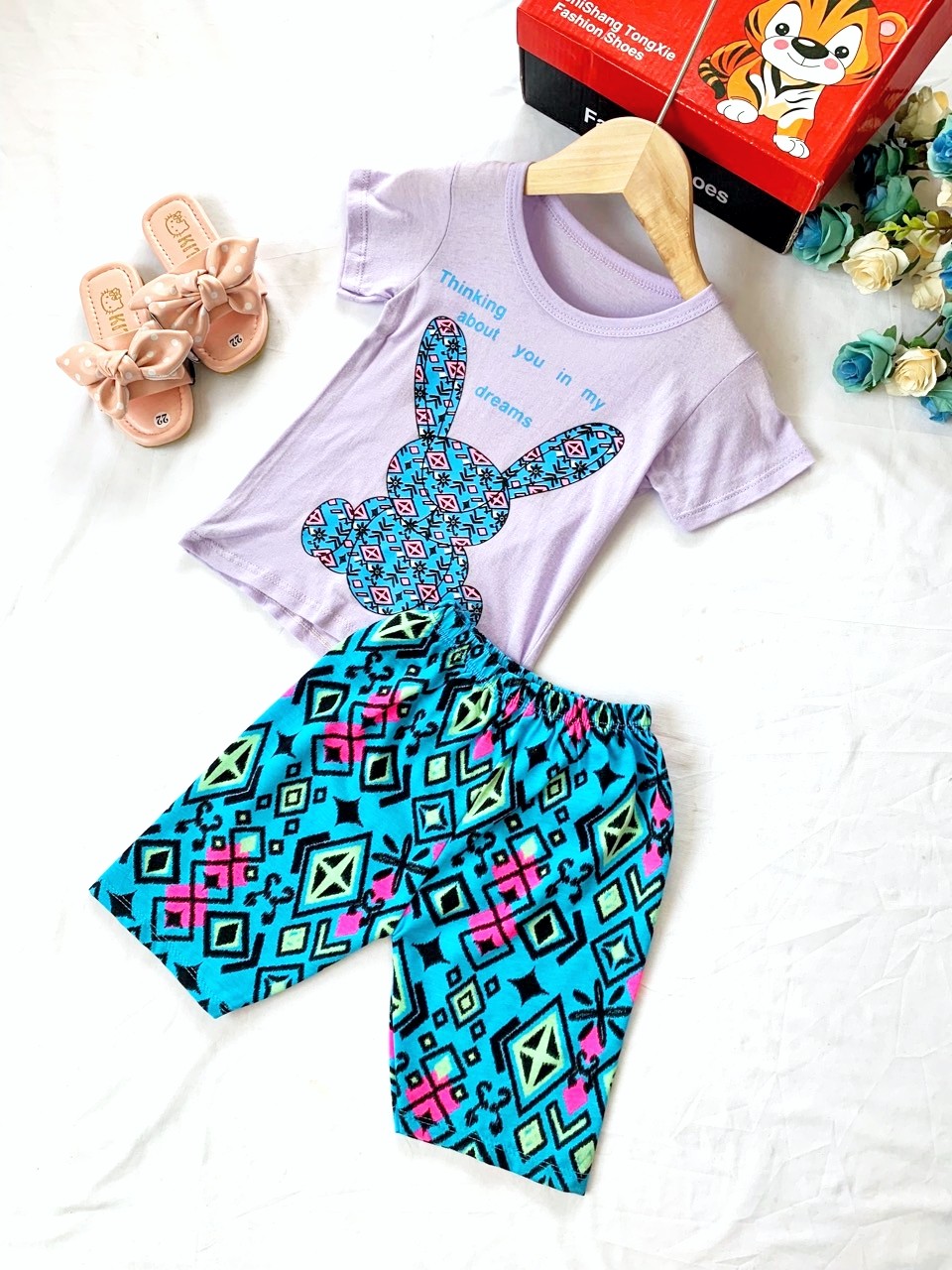 Bộ lửng cotton mềm mại cho bé gái 7-17kg