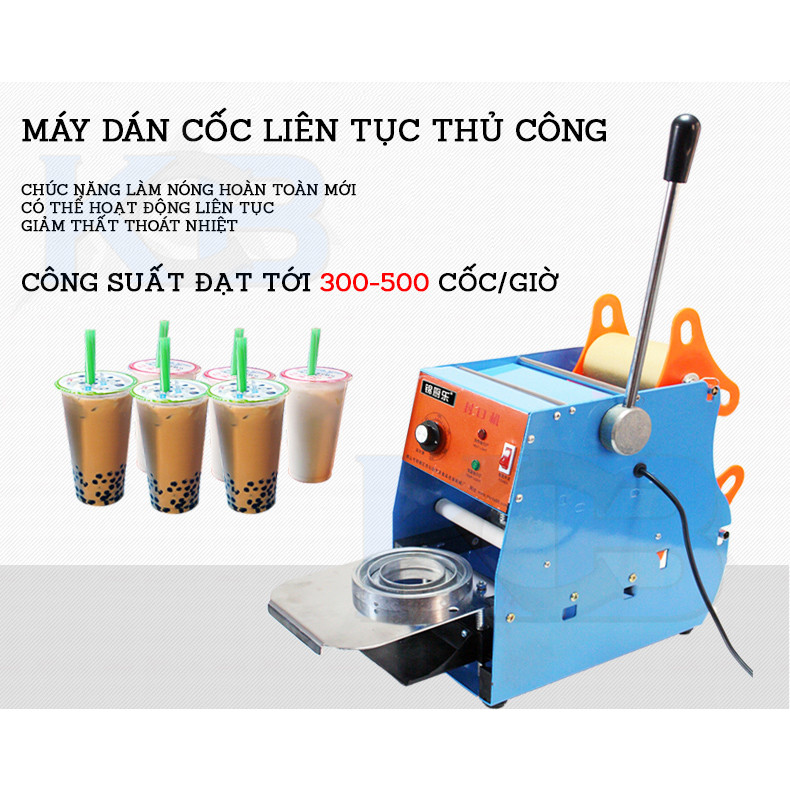 Máy ép miệng cốc trà sữa, sinh tố IC 25 cốc từ 350-500ml