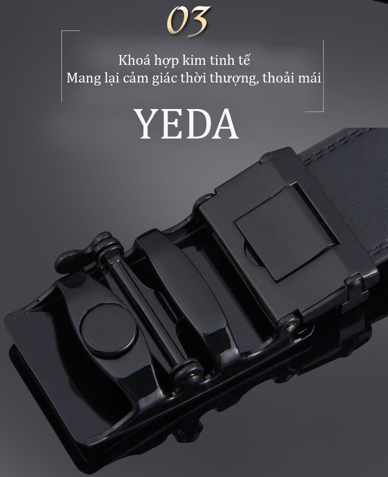 Dây nịt nam/ thắt lưng nam da thật khóa tự động kiểu dáng Nhật Bản mã TL.150.SVIP
