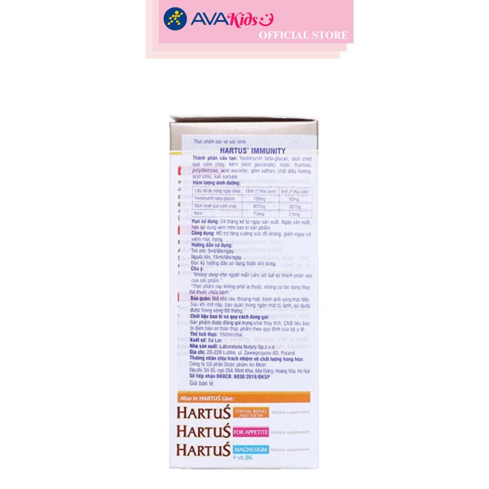 Siro Hartus Immunity hỗ trợ tăng đề kháng 150 ml (từ 4 tháng)