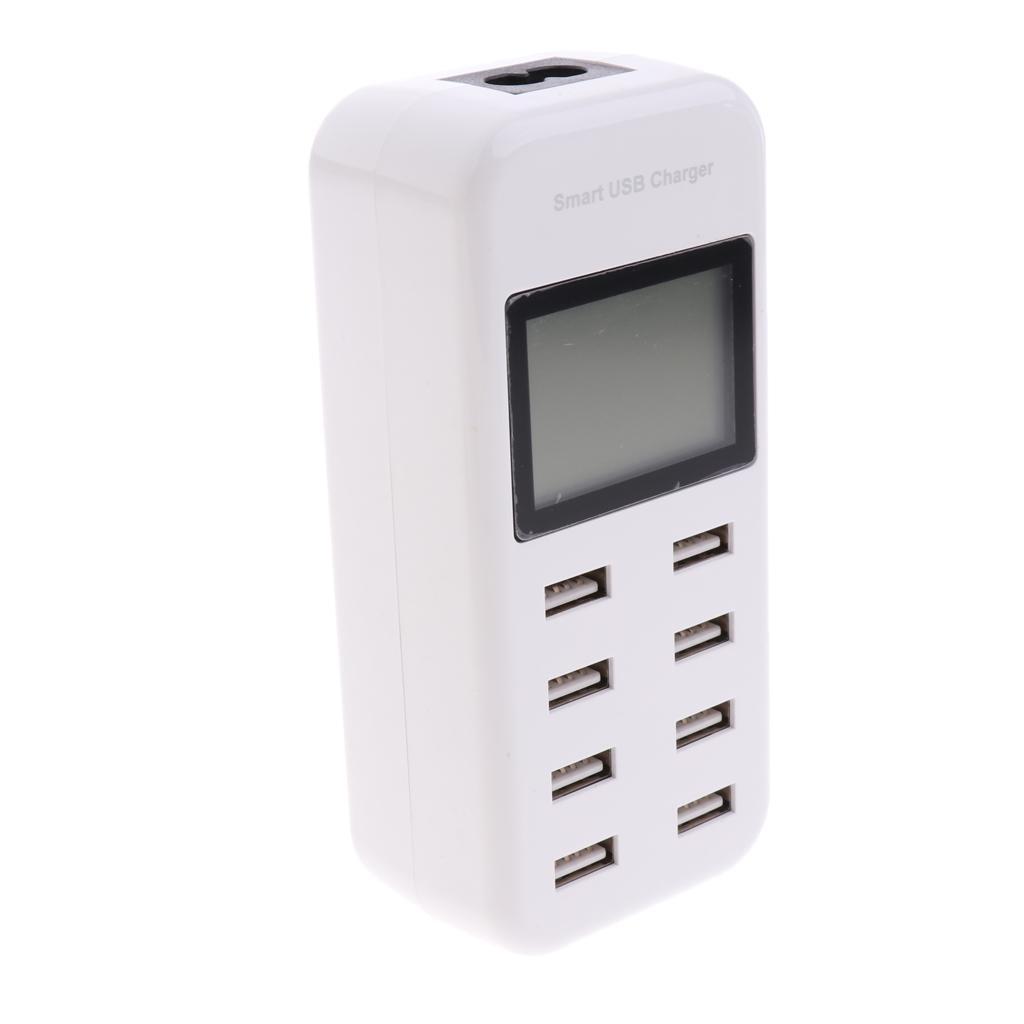 1X AU Plug High Speed 8 USB Ports USB Power Charge Adapter With LCD Screen