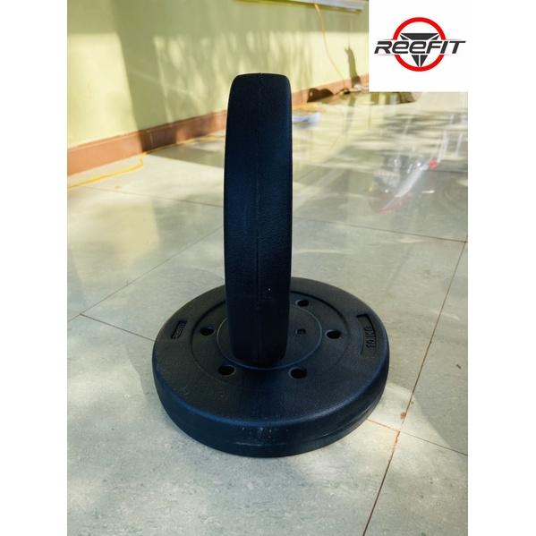Bộ 2 tạ miếng nhựa Reefit 10kg màu đen có ruột