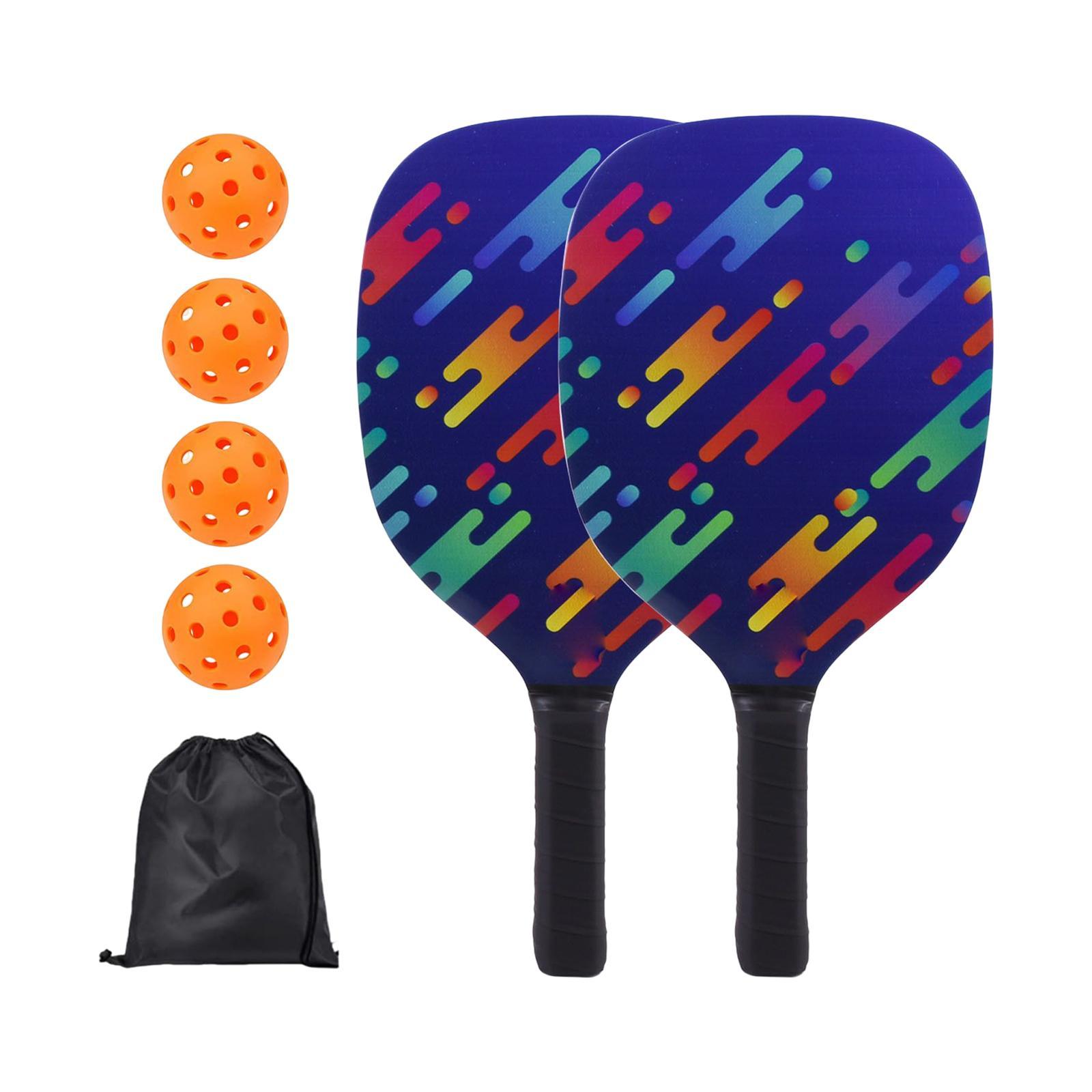Portable Pickleball Paddle Racket Rackets 4 Pickleballs Comfort Grip for Men