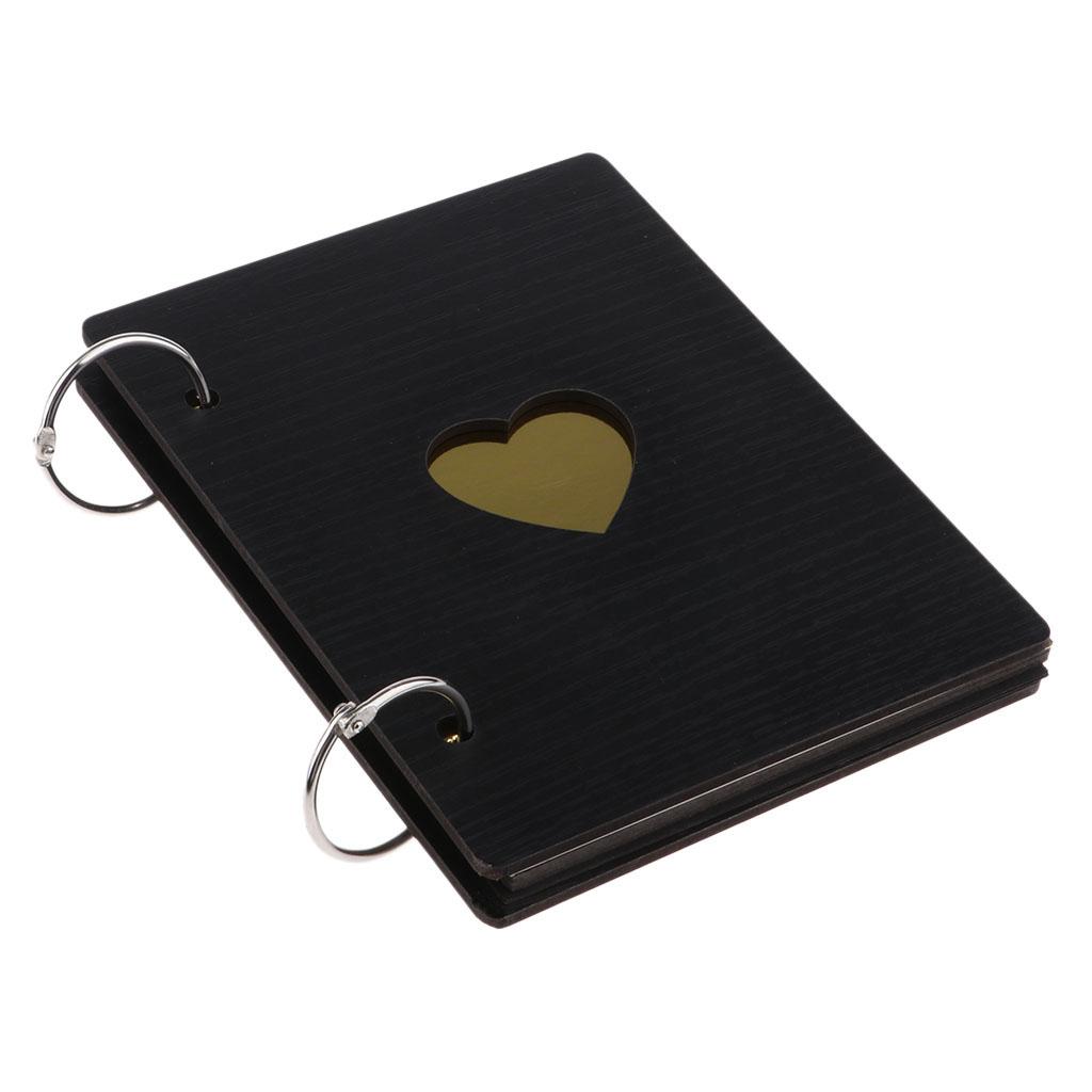 Wooden Scrapbook Photo Album Kraft Paper for Valentines Day Wedding