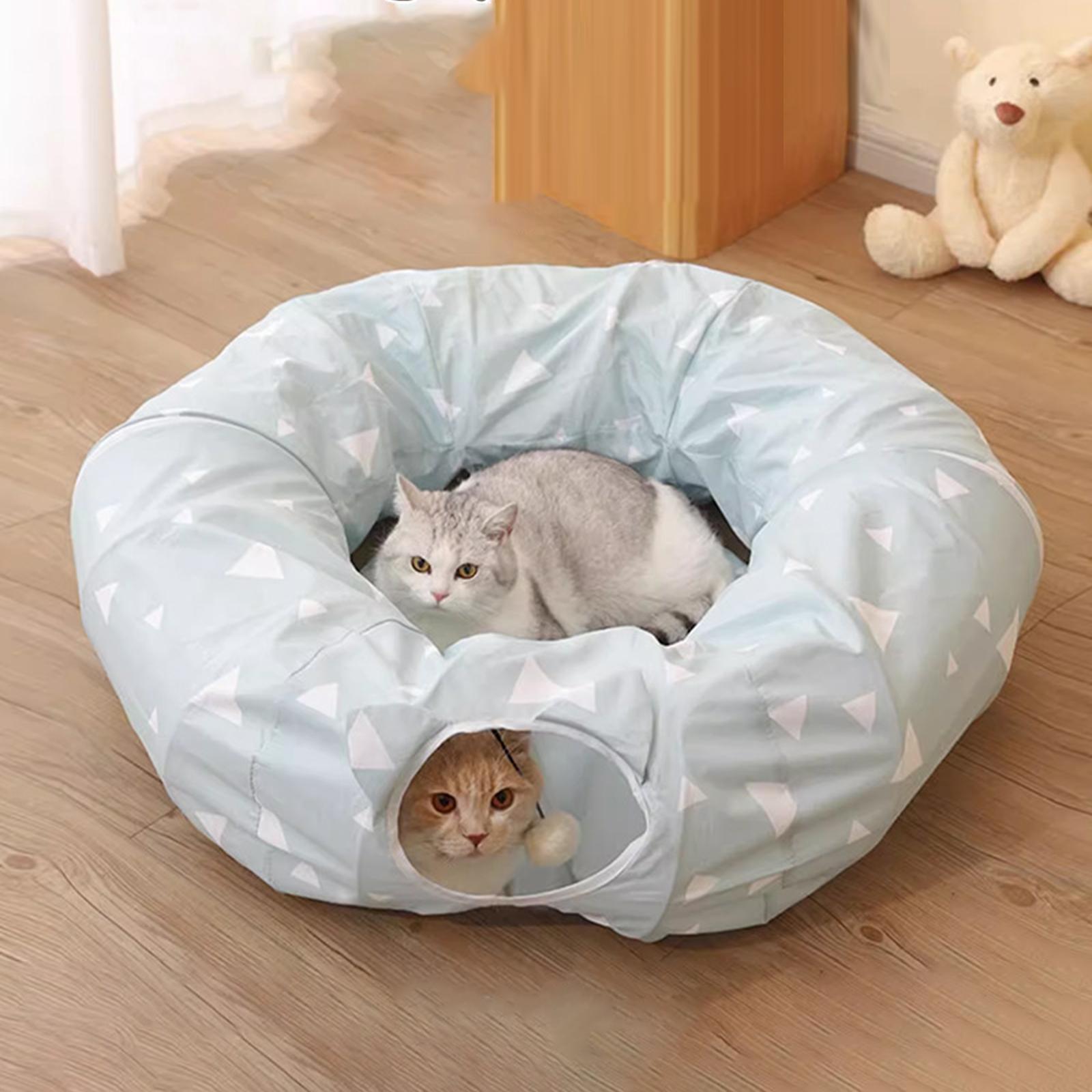 Cat Tunnel Bed Collapsible Cat Interactive Toy for Ferret Rabbit Kitten