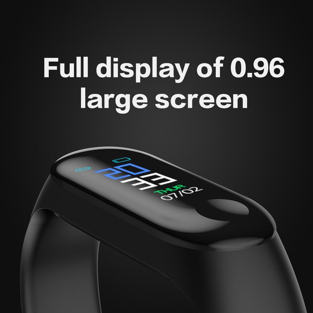 M3 Bluetooth Smart Watch Heart Rate / Blood Pressure Monitor Tracker Black