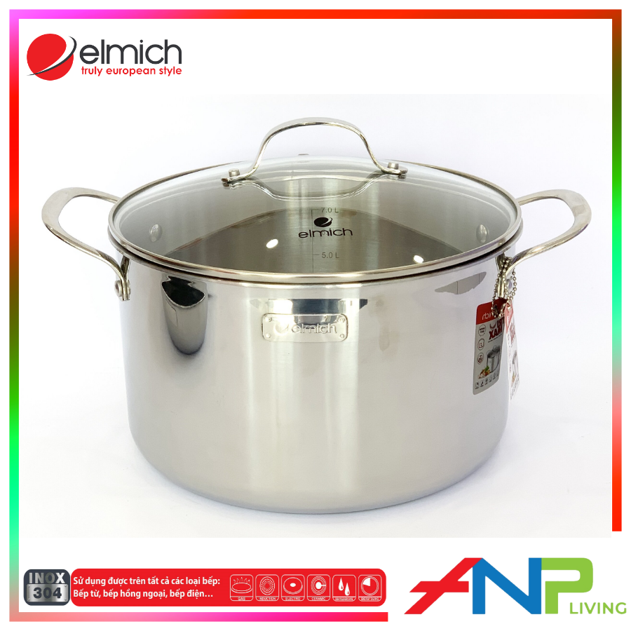 [ELMICH - EL3733] NỒI INOX 304 CAO CẤP 3 LỚP ĐÁY LIỀN TRI-MAX 20CM - 3L