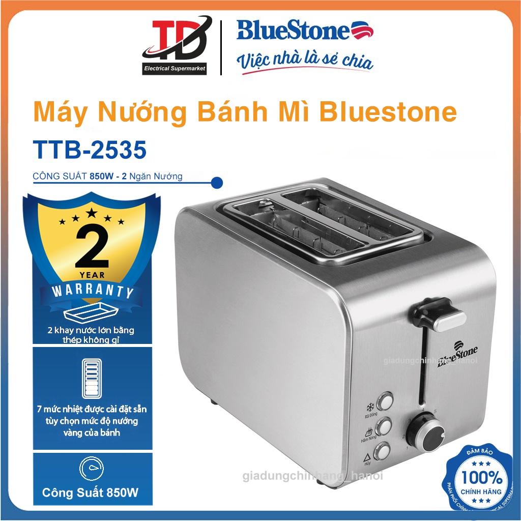 Máy Nướng Bánh Mì Bluestone TTB-2535, 2 Ngăn Công Suất 850W, Hàng chính hãng