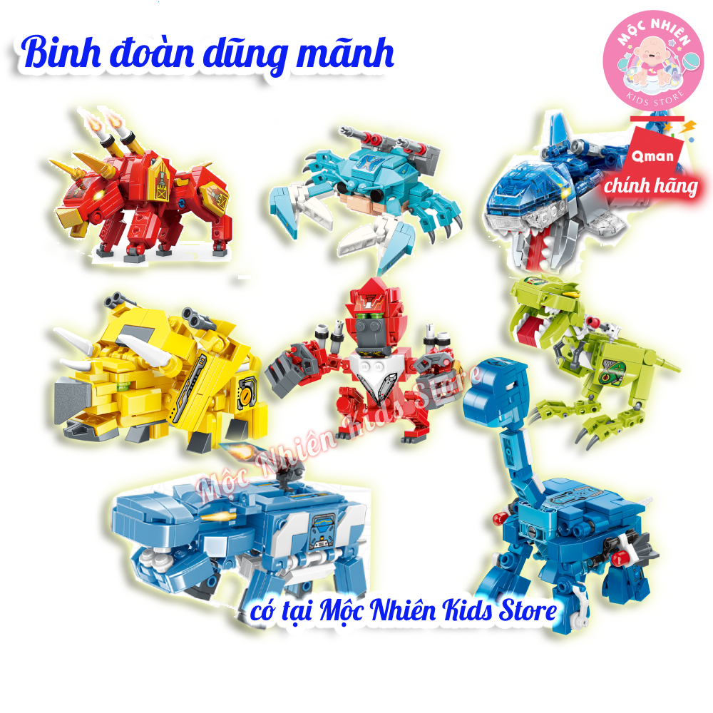 Đồ Chơi Lắp Ráp Xếp Hình QMAN MAGIC CUBE - Robot Động Vật Biến Hình 3 in 1 Dành Cho Bé Trai Từ 6 Tuổi - Mộc Nhiên