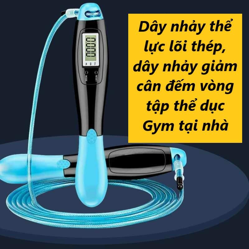 Dây nhảy thể lực lõi thép, dây nhảy giảm cân đếm vòng tập thể dục gym tại nhà