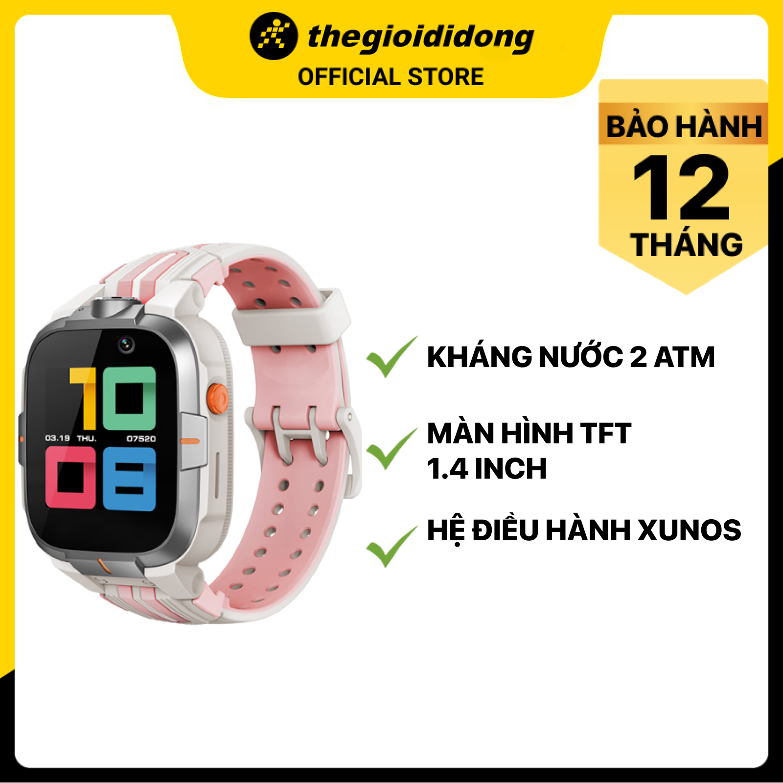 Đồng hồ định vị trẻ em 4G Kidcare S8 Hồng - Hàng chính hãng