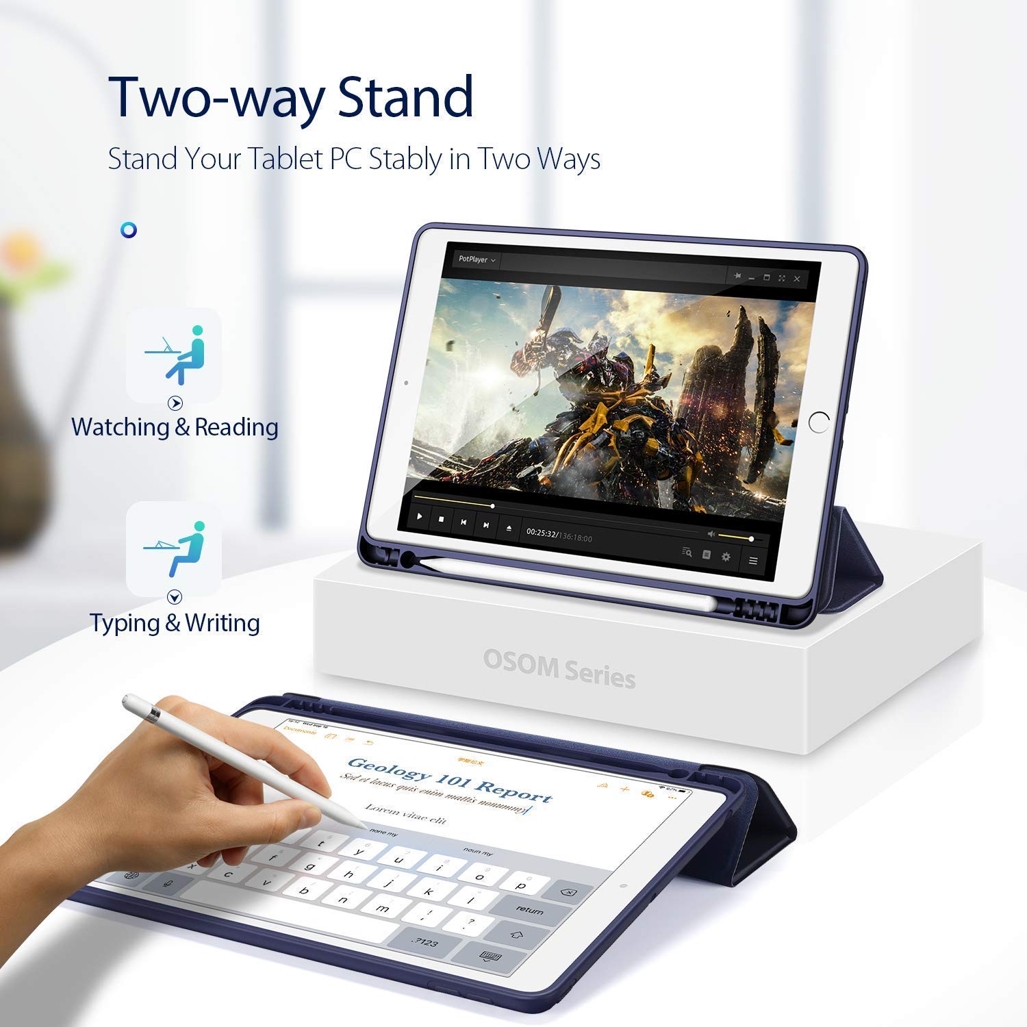 Hình ảnh Bao Da TPU Cho iPad Air 4 (2020), iPad Air 5 (2022) 10.9 inch Lưng Dẻo Nắp Gập Có Khay Bút Cảm Ứng