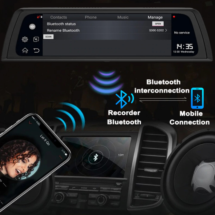 Camera hành trình nhãn hiệu Whexune V900 đặt taplo ô tô tích hợp cam lùi, 4G, wifi, hệ điều hành Android 8.1, màn hình cảm ứng 10 inch - Hàng Nhập Khẩu