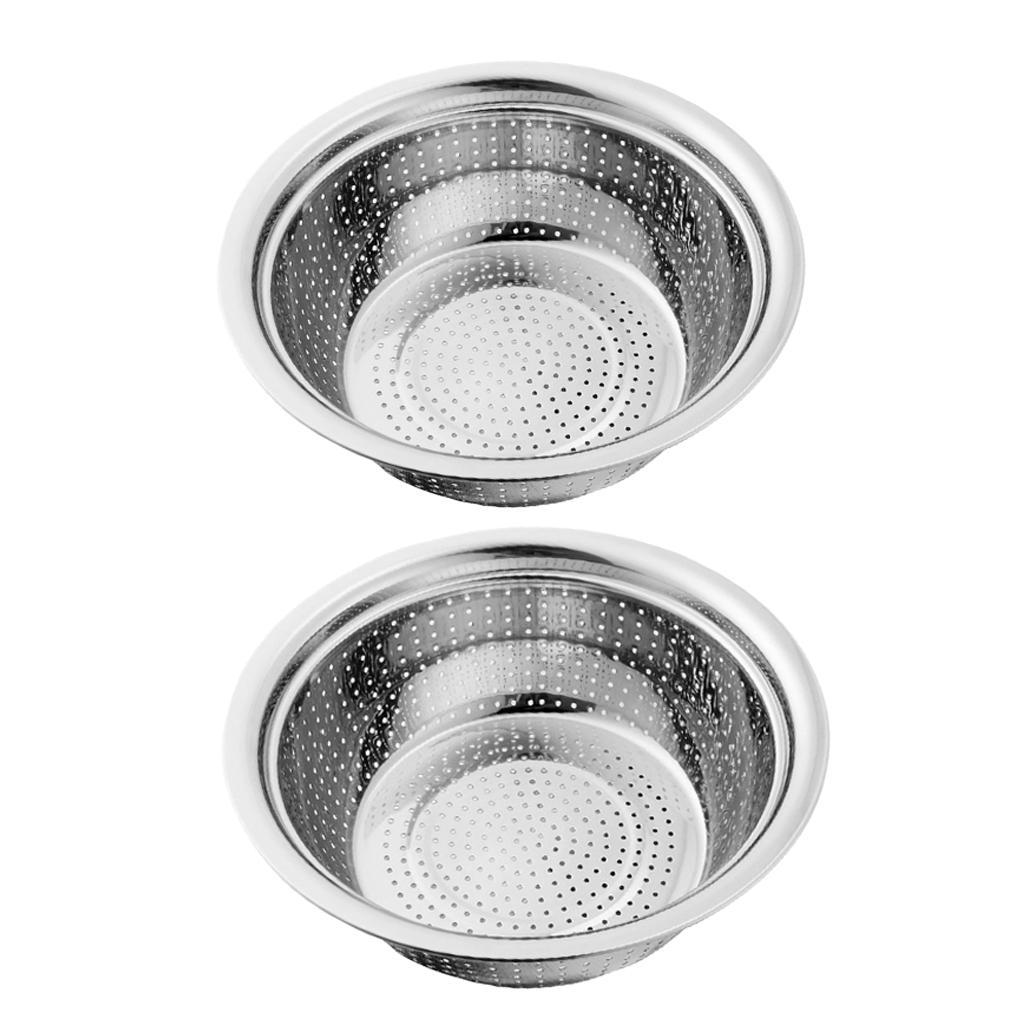 2x Metal Kitchen Strainer Colander Pasta Rice Sifter Salad Spinner Set 32cm