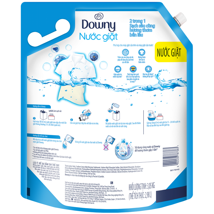 Nước Giặt Downy - Vườn Hoa Thơm Ngát - 3.05kg