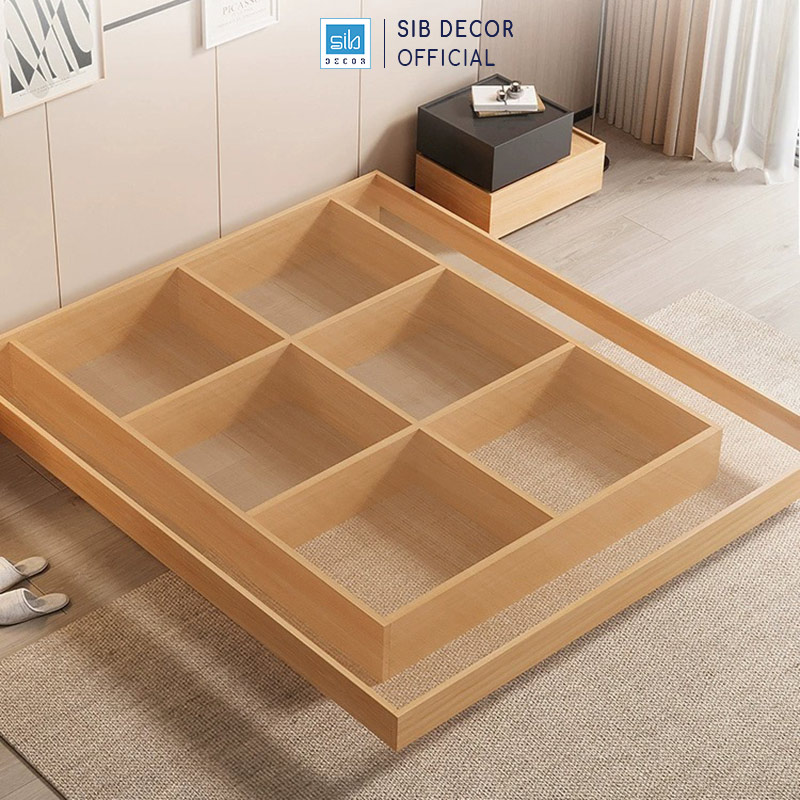 Giường Ngủ Tatami Khung Giường Ẩn SIB Decor, Tùy Chọn Đèn LED Cảm Biến GN33