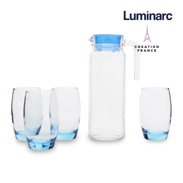 Bộ bình ly thủy tinh Luminarc Rotterdam Blue 5 món - LUROJ1799