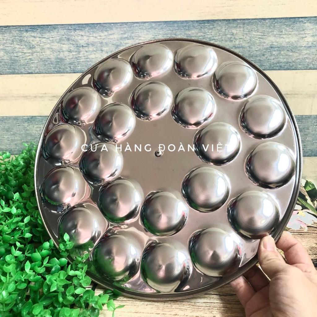 Khuôn Bánh Bèo - Inox tiện lợi có nút cầm chống nóng - Khuôn 22 Bánh , đường kính khuôn 32cm