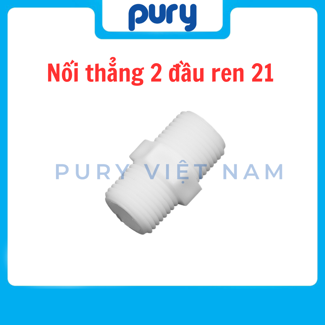 Nối thẳng 2 đầu ren 21 (21-21) phụ kiện lọc nước