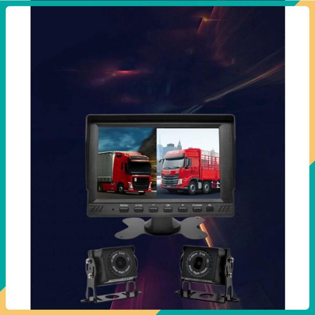 Bộ 2 Camera hành trình kẻ vạch và màn Hình 7inch cho Ô Tô, Xe Tải  INNOVATIVE VISON 4K  chống nước ️FREESHIP