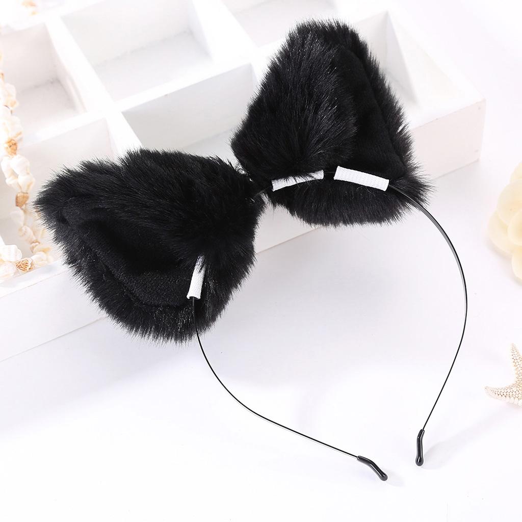Cat Ears Hairband Hair Clip Accessories Plush Elastic Party Halloween Cosplay Costume