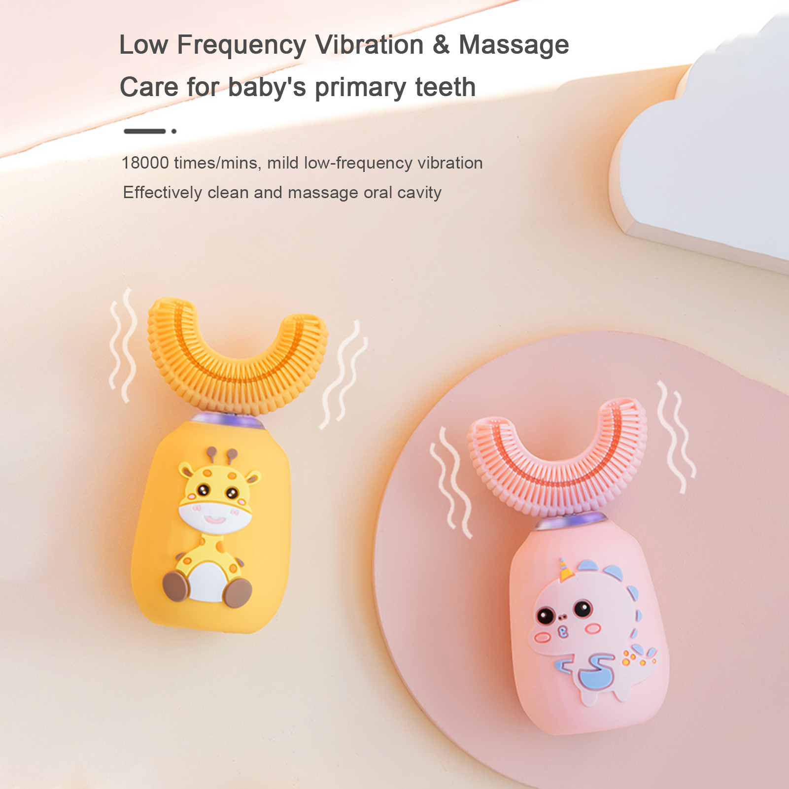 Dụng cụ làm sạch răng miệng bằng điện 360 độ cho trẻ em