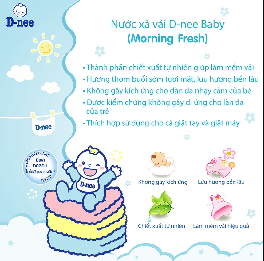 Nước Xả Quần Áo Cho Bé D-nee - Chai 3000ml (Xanh)