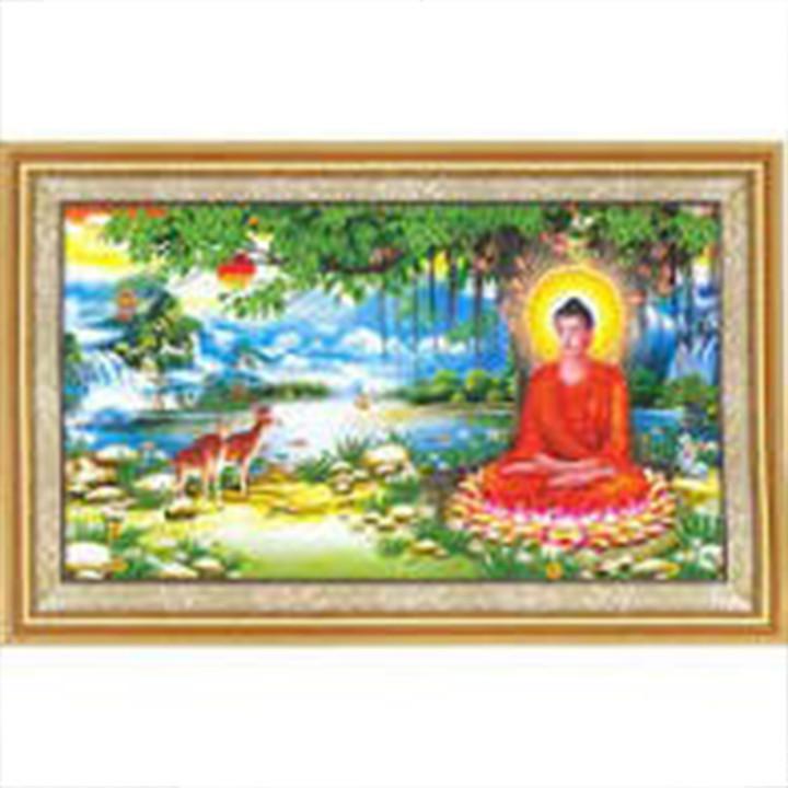 Tranh thêu Phật Bổn Sư ngồi gốc bồ đề A1190 - kích thước: 88 * 54cm.