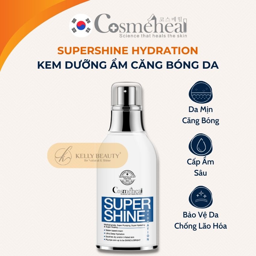 Kem Dưỡng Ẩm Căng Bóng Da Cosmeheal SuperShine Hydration - Phục Hồi, Mờ Nếp Nhăn, Trẻ Hóa Làn Da | Kelly Beauty