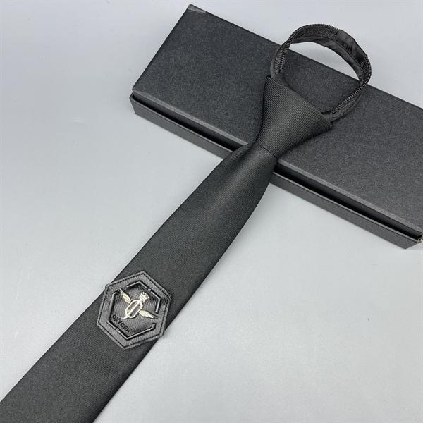 Cà vạt 6cm dây kéo màu đen mẫu gắn tag thiết kế mới t5/2024