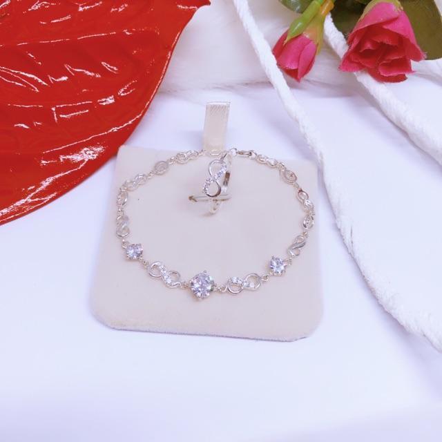 Bộ trang sức nhẫn và lắc tay vô cực