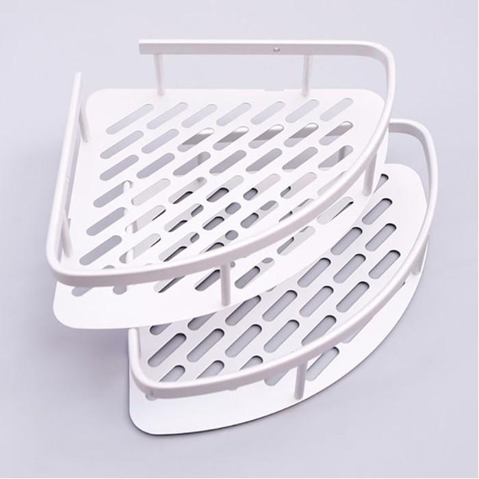 Kệ góc tường nhà tắm tam giác 2 tầng hợp kim nhôm