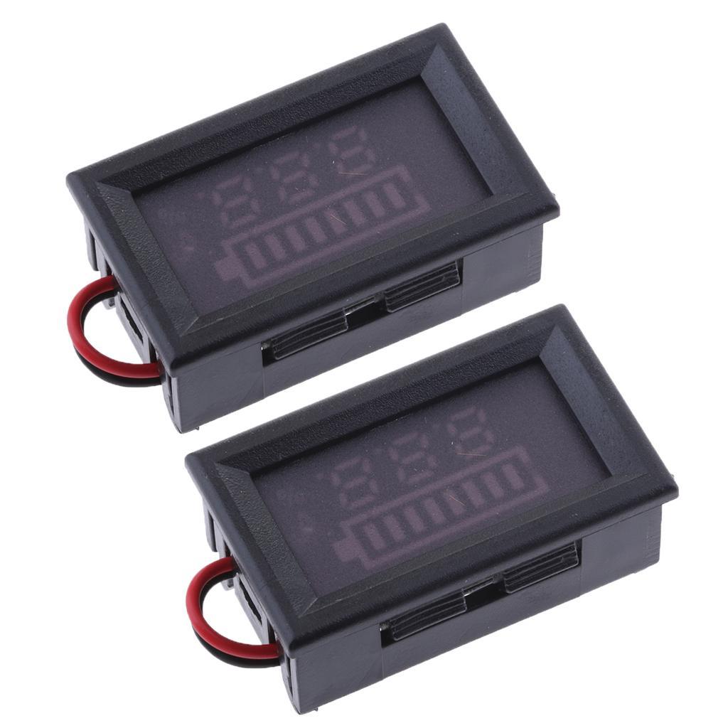 2x LCD Voltage Indicator Digital Voltmeter Acid Battery Capacity 60V