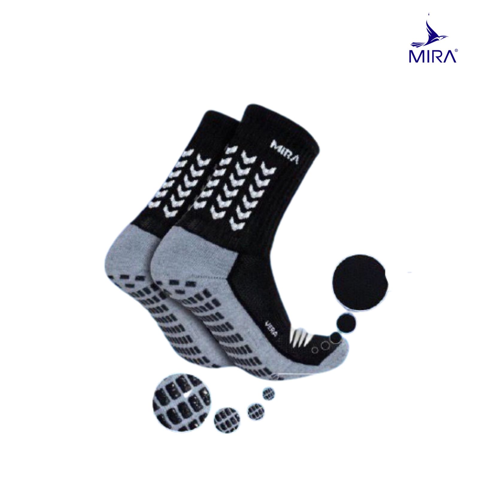 Tất Chống Trơn Phụ Kiện Đá Bóng Nam Nhiều Màu Cao Cấp, Vớ Cao Su Thể Thao Chính Hãng Chất Lượng - Ct001 - Màu Đen