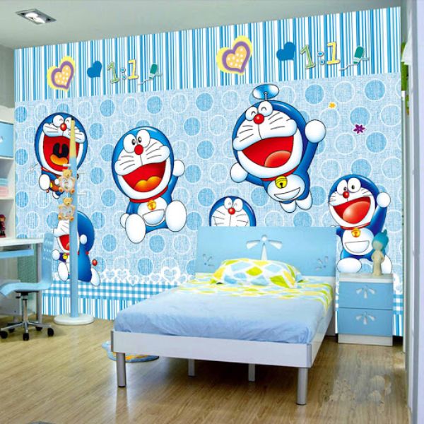 Tranh dán tường 3d Doremon - ép kim sa - có sẵn keo