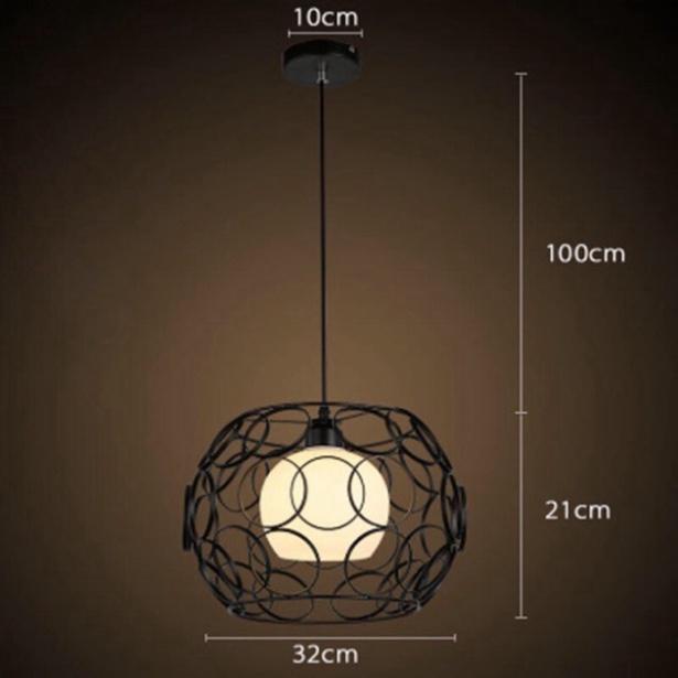 Đèn thả lồng sắt fi 30cm kèm bóng led 5w cho bàn ăn, phòng khách... DT DDT