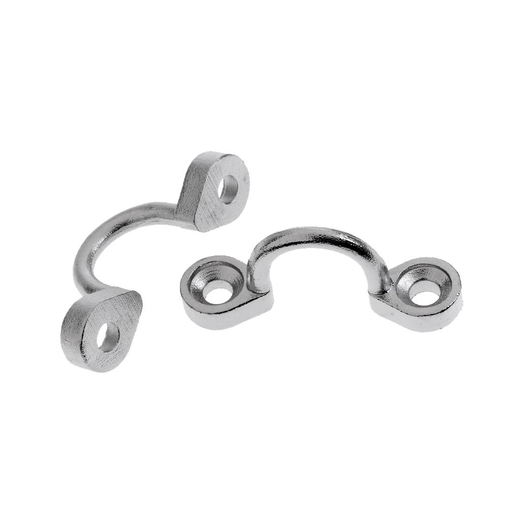 6 Pack Marine Grade Stainless Steel Boat Bimini Top Loop Wire Pad Eye Straps