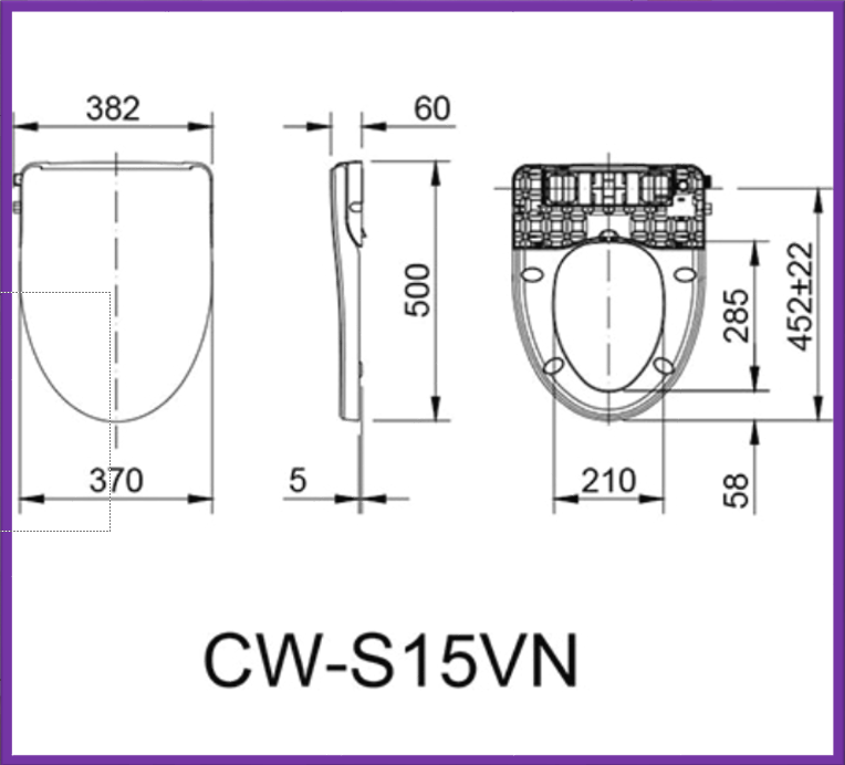 Nắp bồn cầu tự rửa thông minh xịt rửa, vệ sinh phụ nữ INAX CW-S15