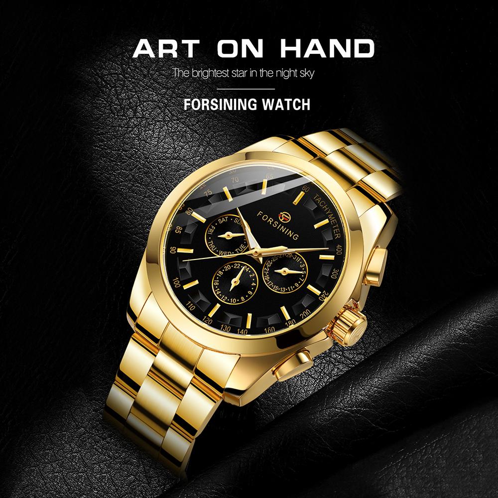 Đồng hồ thời trang nam chống nước Nam tính Hiển thị con trỏ phát sáng 30M FORSINING