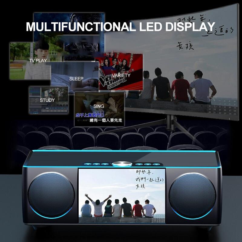 S99 Soaiy High Power Bluetooth Loa cao cấp Khí quyển Phim loa Bluetooth không dây có màn hình có loa siêu trầm đồng hồ Color: white Set Type: Speaker