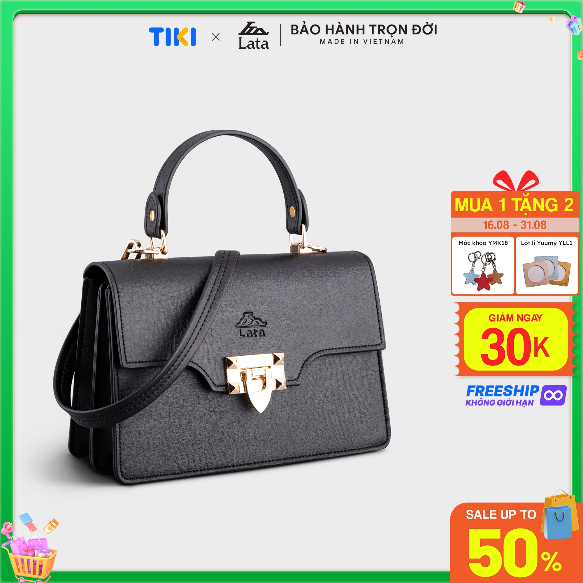 Túi đeo chéo nữ khóa cài cao cấp LATA HN89