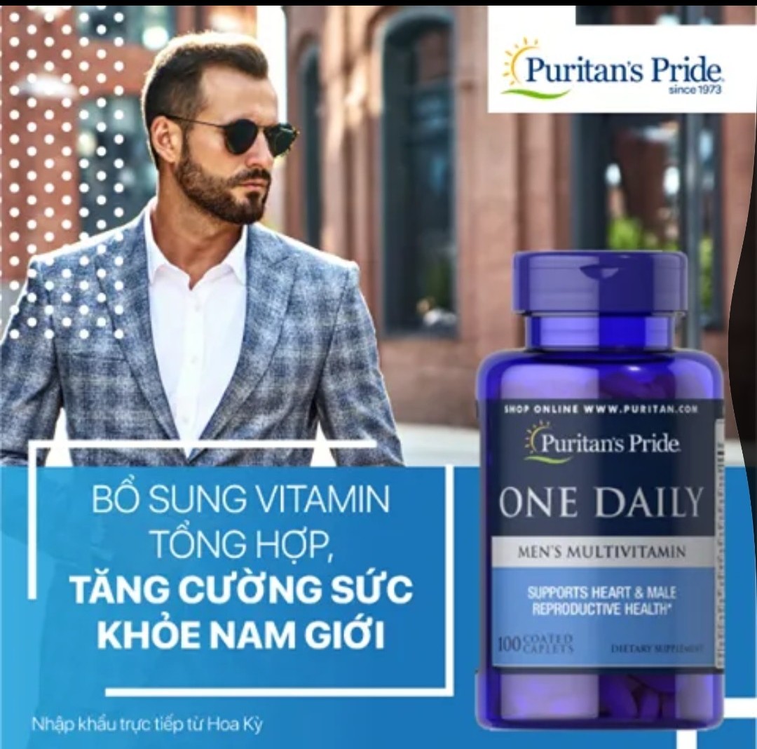 Vitamin tổng hợp cho nam One Daily Men's Puritan's Pride Mỹ Giúp tăng đề kháng, cải thiện sức khỏe tổng thể cho nam giới - OZ Slim Store