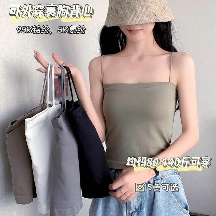 Áo bra 2 dây mảnh dáng lửng cá tính Hot.trend, có đệmngực may liền 0.5cm, chất thun mềm mịn, co giãn, có hiều màu lựa chọn Women Top Dáng Ngắn - Đen