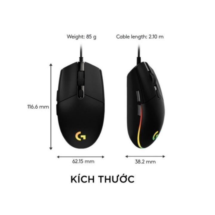 Chuột gaming Chơi Game Có Dây Logitech G102 8000DPI RGB 6 Phím - Hàng nhập khẩu