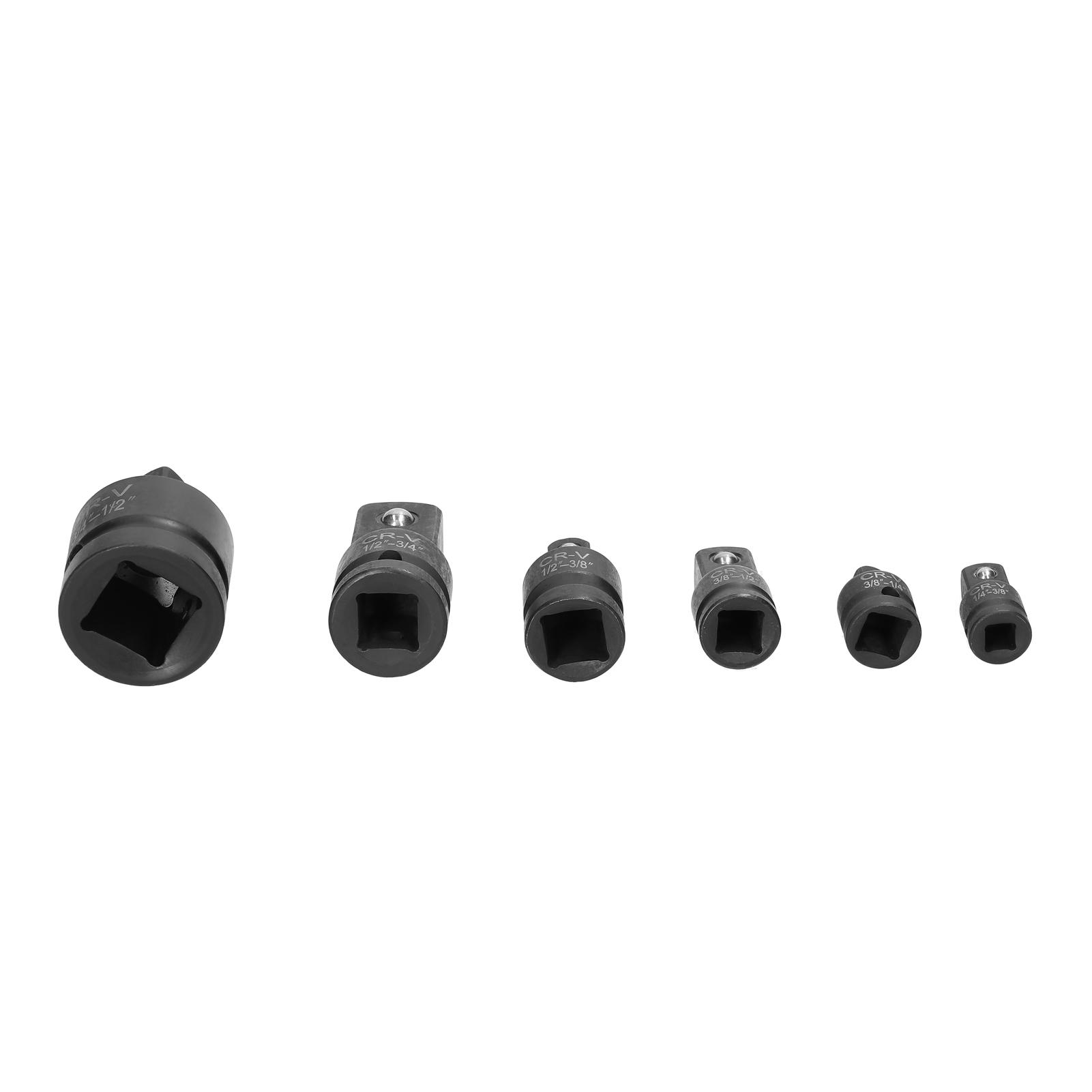 6Pcs Impact Adapter Reducer Set Socket Convertor Adapter 1/4inch 3/8inch 1/2inch 3/4inch for Impact Driver Conversions with Storage Box
