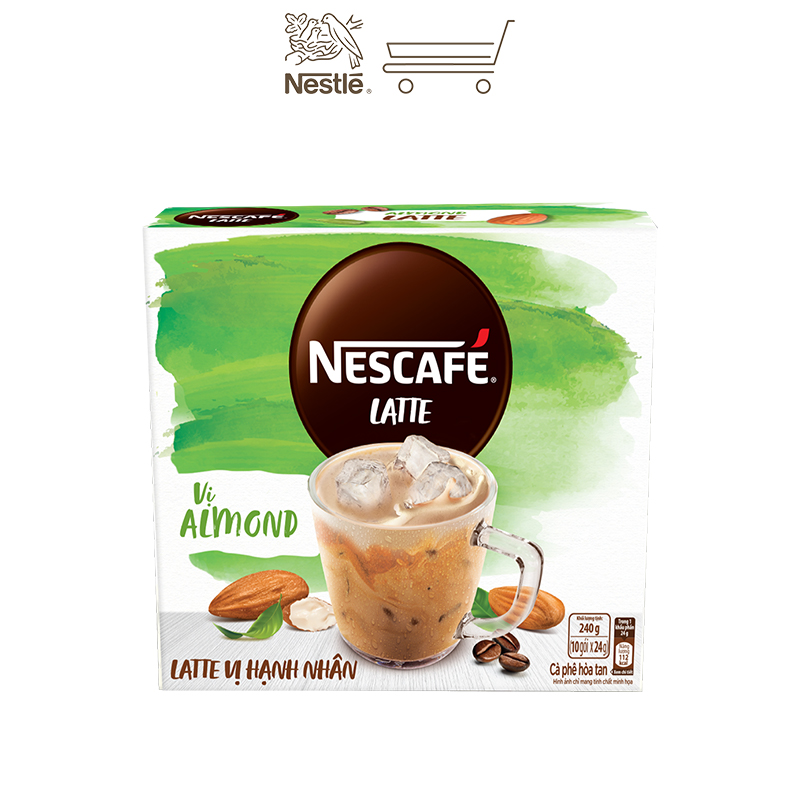 Cà phê hòa tan Nescafé Latte sữa hạt vị hạnh nhân